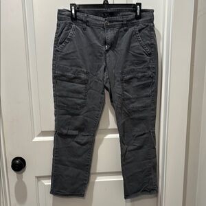 Gray Cargo Pants with Relaxed Fit and Textured Finish